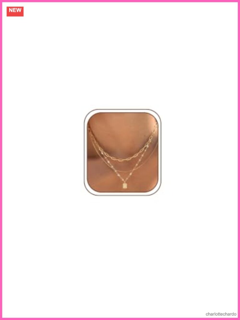 Layered Gold Plated Necklace Set for Women, 14K Dainty Stackable Pendant